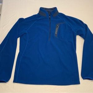 Marmot Blue 1/4 Zip Waffle Knit Fleece Pullover Sweatshirt Men’s Large